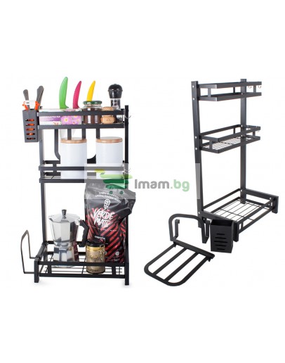 Кухненска етажерка органайзер за подправки и аксесоари 3 нива